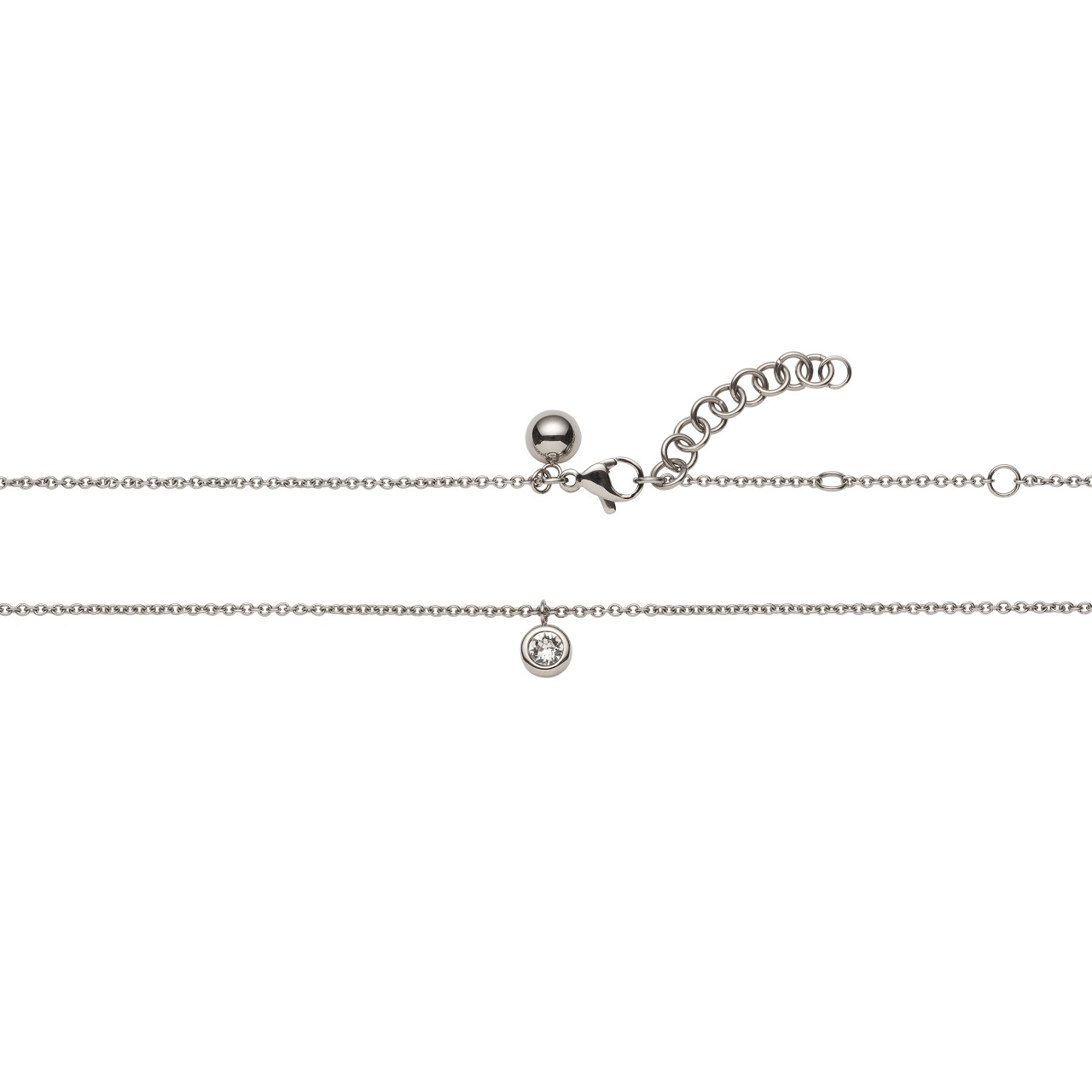 Сребристо колие с висулка с кристал Swarovski® S-L