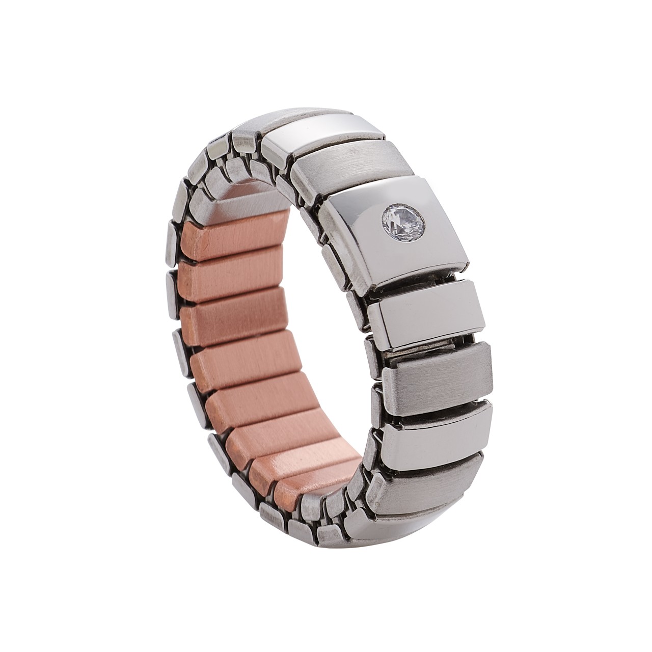 Еластичен пръстен с блестящ цирконий 18