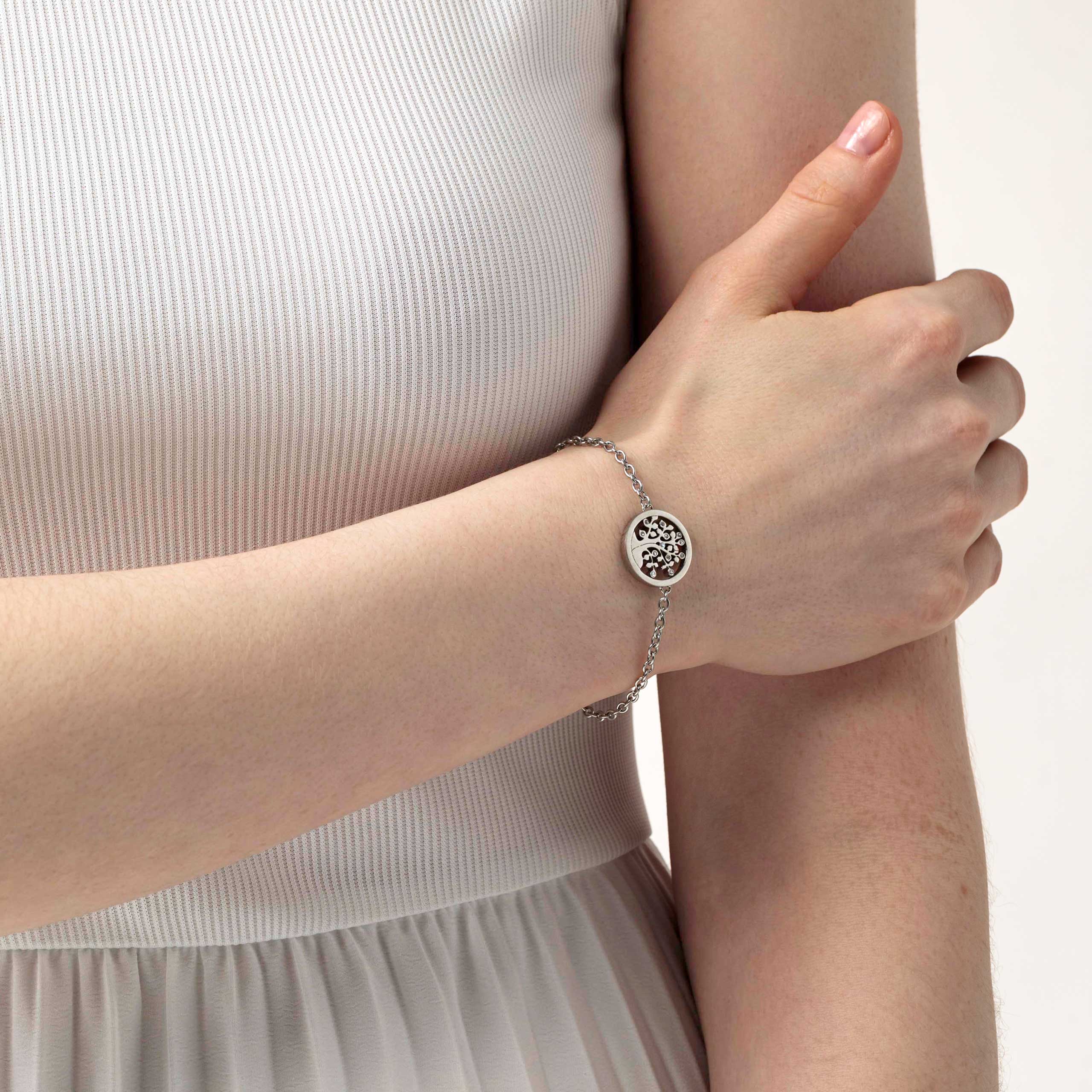 Сребриста гривна с дървото на живота S-XL