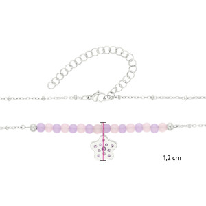 Модерно детско колие с висулка звезда и розови кристали Swarovski® S-L