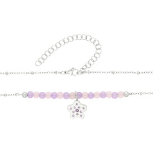 Модерно детско колие с висулка звезда и розови кристали Swarovski® S-L