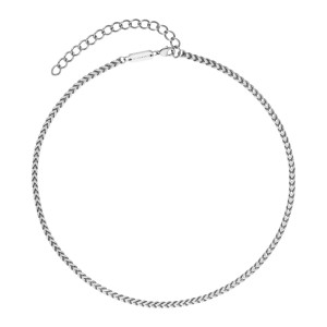 Ефектна верижка от неръждаема стомана в сребрист цвят XL-XXL